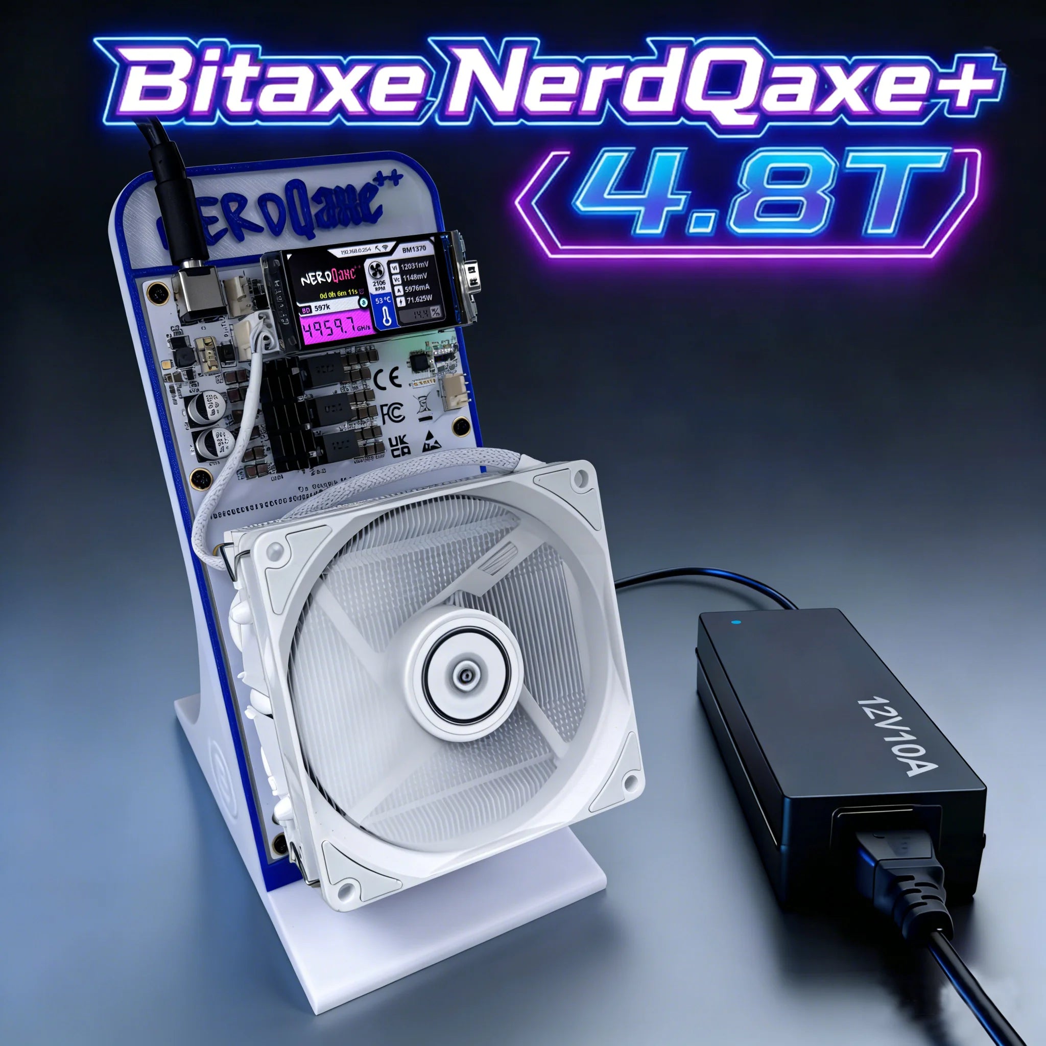 NerdQaxe++ 4.8T Air Cool Solo Bitcoin Miner Machine