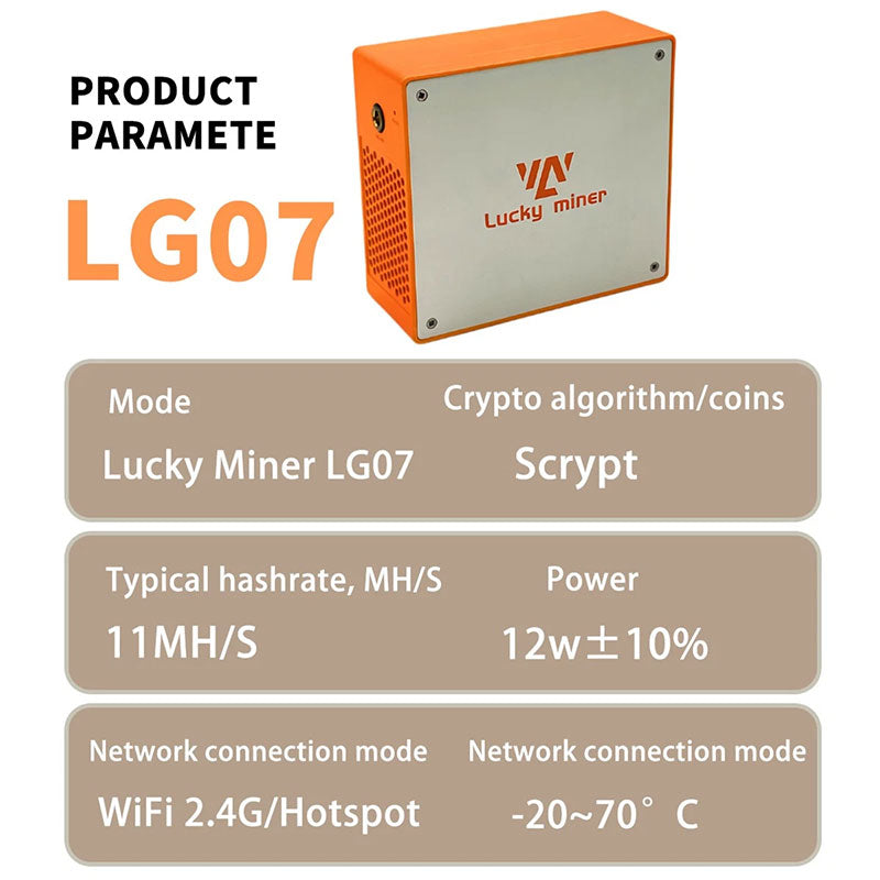 Lucky Miner LV07 Mini WIFI Solo Home Bitcoin Miner Machine