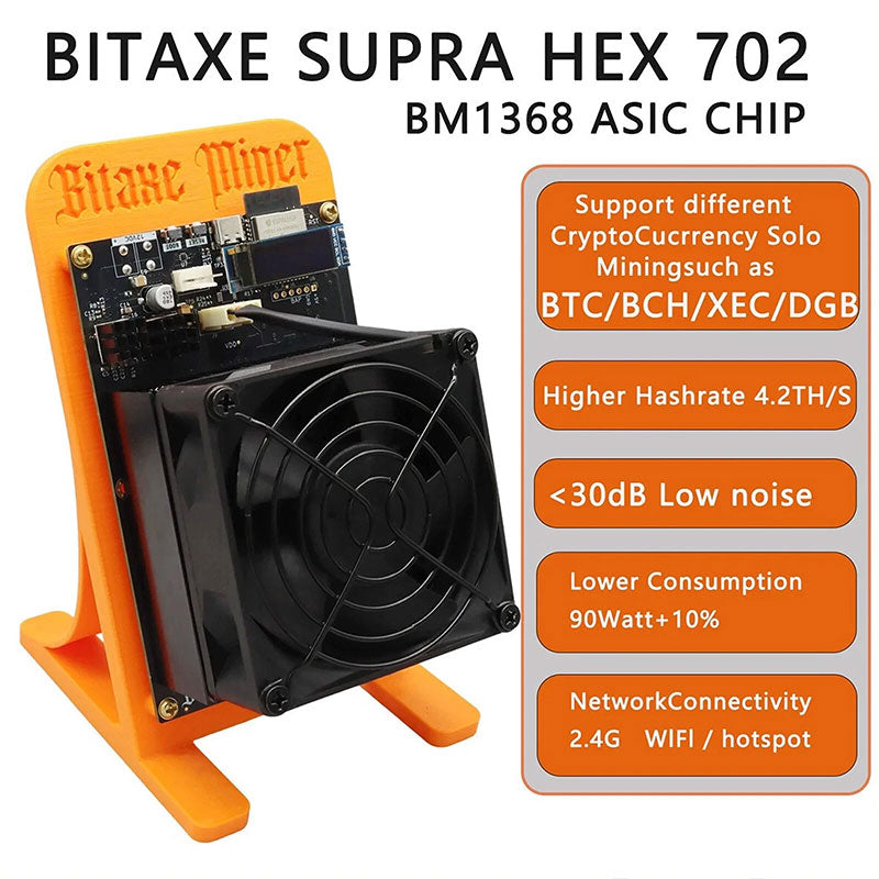 Bitaxe Supra Hex 702 4.2T 90W Solo WIFI Bitcoin Miner Machine