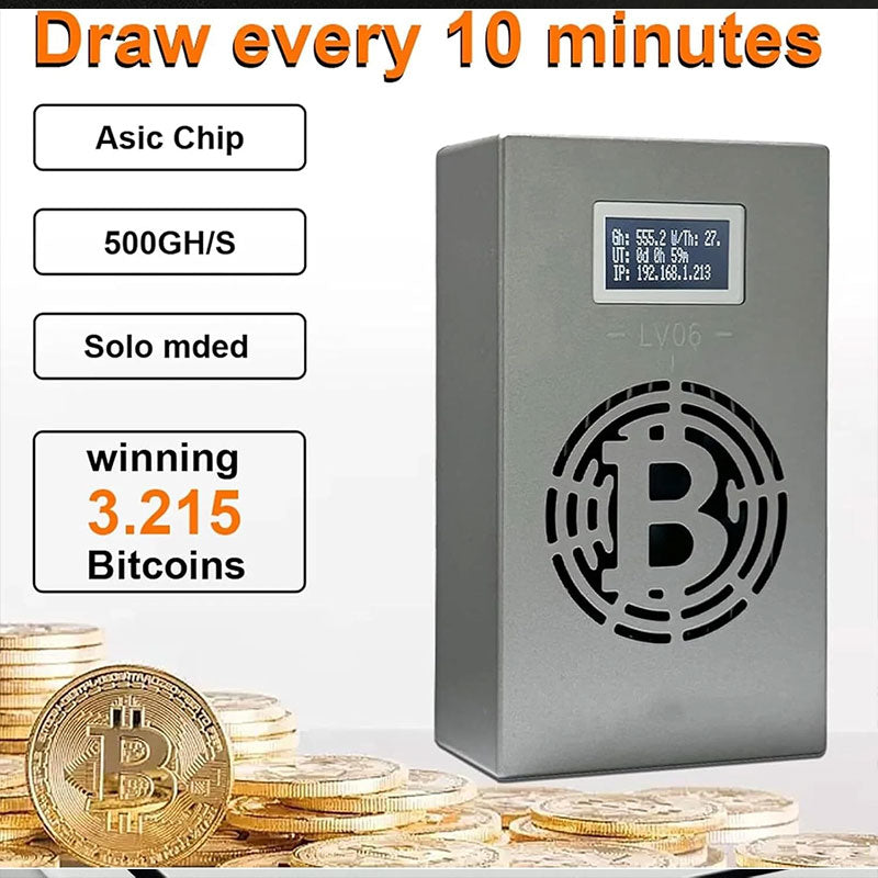 Lucky Miner LV06 500Gh Portable SHA-256 Solo Bitcoin Miner Machine