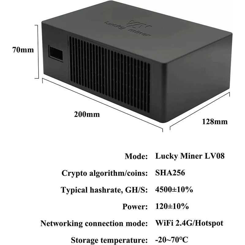 Lucky Miner LV08 4.5T Portable ASIC Bitcoin Miner Machine
